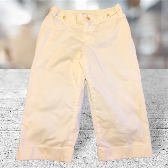 Banana republic contoured fit white luned capris size 8 - Picture 2 of 12